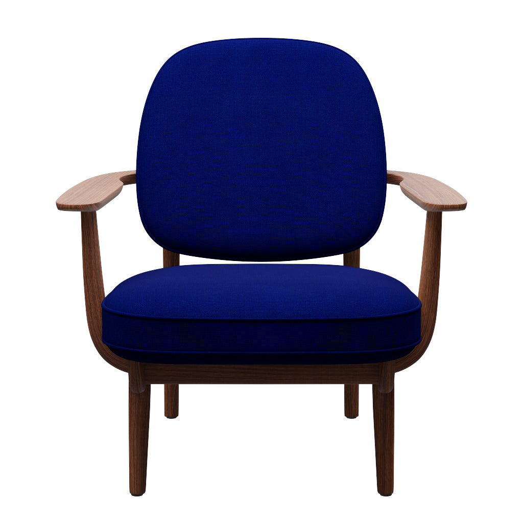 Fred Lænestol, valnødbejdset eg fra Fritz Hansen - Hallingdal - 753 Ultra Marine - Jacobsen Plus