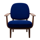 Fred Lænestol, valnødbejdset eg fra Fritz Hansen - Hallingdal - 754 Sea Blue - Jacobsen Plus