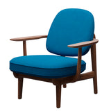 Fred Lænestol, valnødbejdset eg fra Fritz Hansen - Hallingdal - 850 Turquoise - Jacobsen Plus