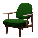 Fred Lænestol, valnødbejdset eg fra Fritz Hansen - Hallingdal - 960 Grass Green - Jacobsen Plus