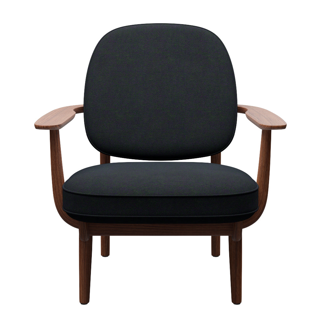 Fred Lænestol, valnødbejdset eg fra Fritz Hansen - Hallingdal - 968 Purple/Green - Jacobsen Plus