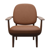 Fred Lænestol, valnødbejdset eg fra Fritz Hansen - Haze læder - Walnut - Jacobsen Plus