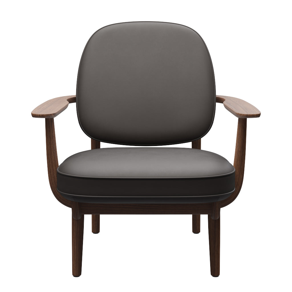 Fred Lænestol, valnødbejdset eg fra Fritz Hansen - Essential læder - Dark Brown - Jacobsen Plus