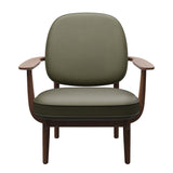 Fred Lænestol, valnødbejdset eg fra Fritz Hansen - Essential læder - Moss Green - Jacobsen Plus