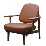 Fred Lænestol, valnødbejdset eg fra Fritz Hansen - Essential læder - Walnut - Jacobsen Plus