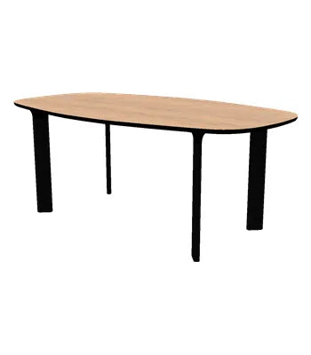 Analog Bord JH63 fra Fritz Hansen - Eg finér / Sort / Sort lakeret eg - Jacobsen Plus