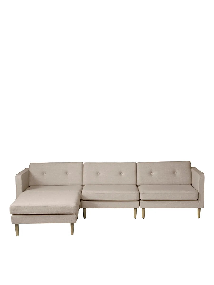 L42 Firhøj Sofa 3-Personers m. chaiselong, beige fra FDB Møbler - 1 - Jacobsen Plus