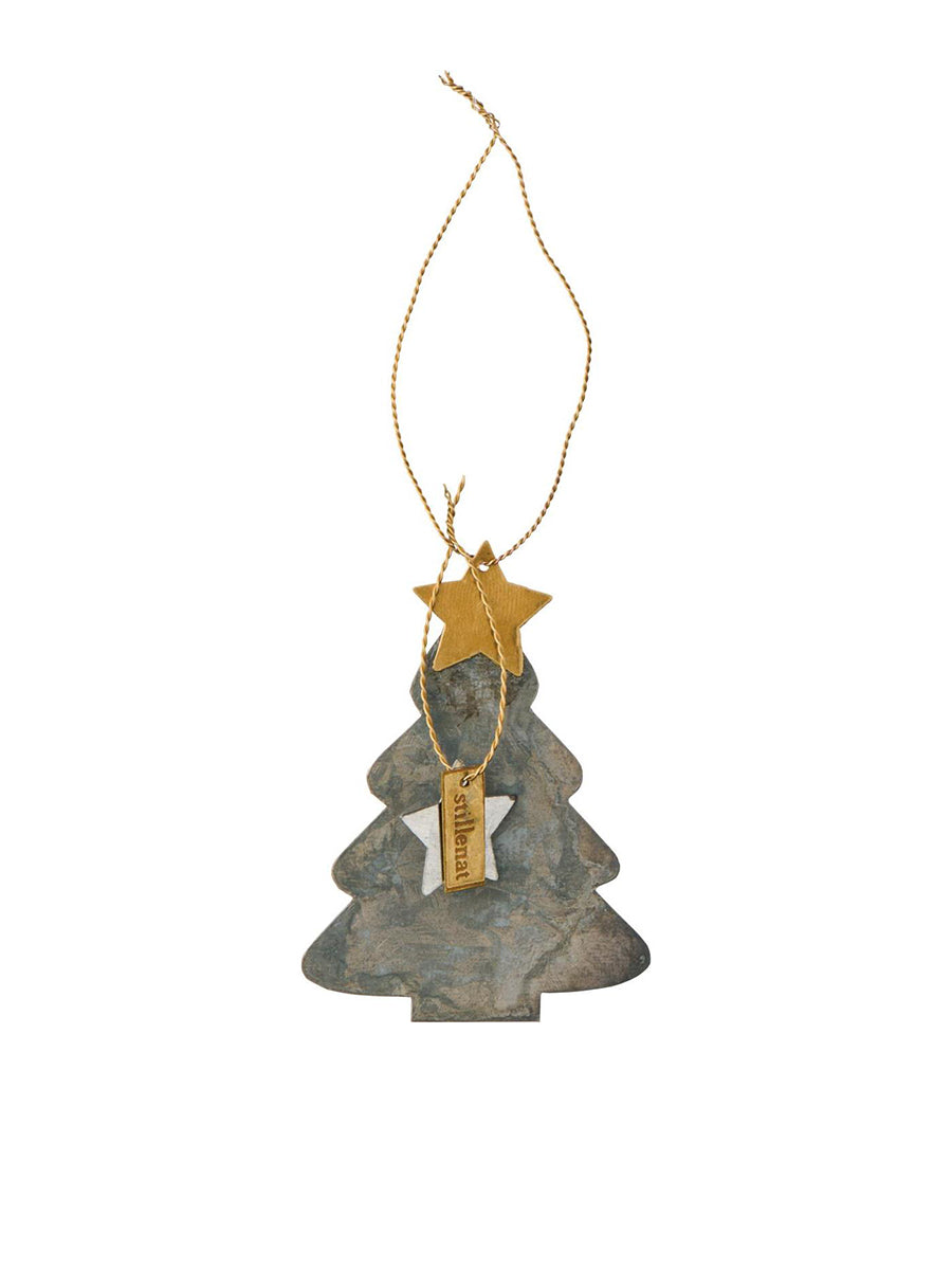 Juletræ til ophæng med messingstjerne fra Ib Laursen