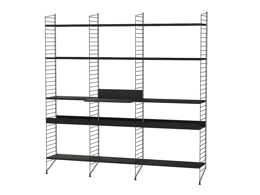 Køkkenreol, bundle L fra String Furniture - Sort - sort - Jacobsen Plus