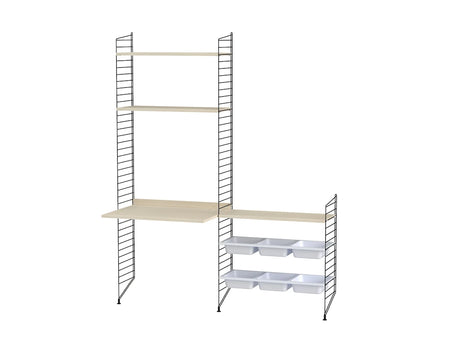 Børneværelse, bundle E fra String Furniture - Sort - ask - Jacobsen Plus