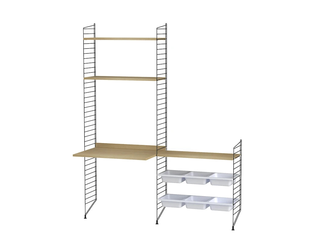 Børneværelse, bundle E fra String Furniture - Sort - eg - Jacobsen Plus