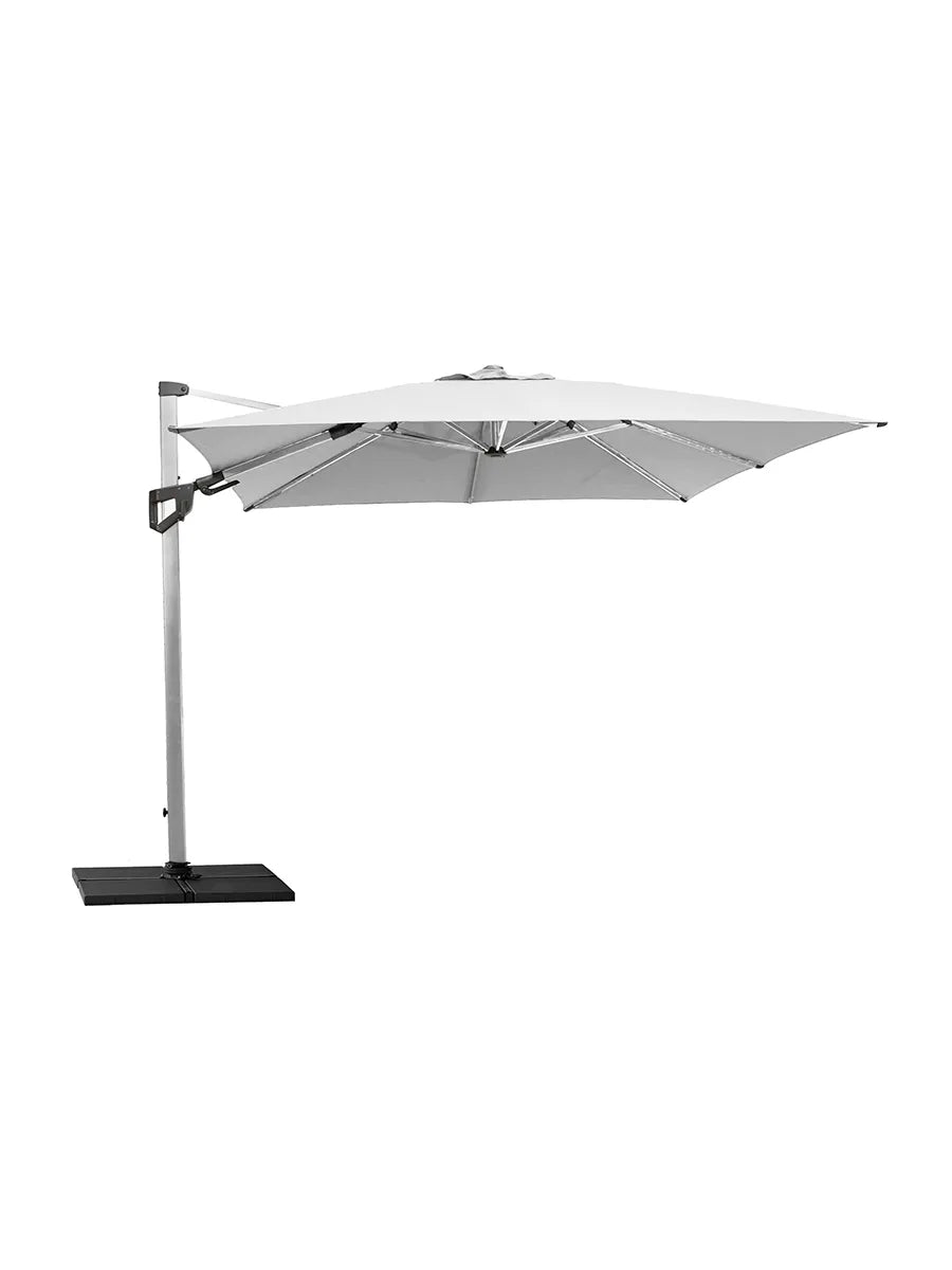 Hyde Luxe Parasol 3x3 m. med tilt inkl. fod fra Cane-line - Dusty white - Jacobsen Plus