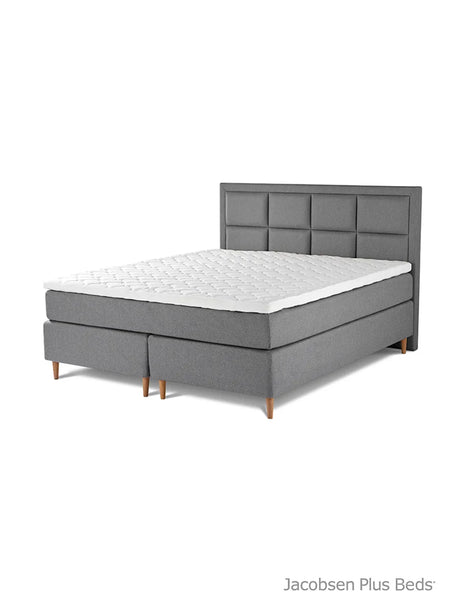 Jacobsen Plus Beds – Kontinental seng, Grå - 180 x 200 cm / Medium-medium - Jacobsen Plus