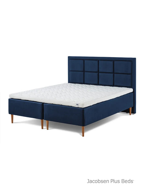 Jacobsen Plus Beds – Classic Box seng, Blå - 180 x 200 cm / Medium-medium - Jacobsen Plus