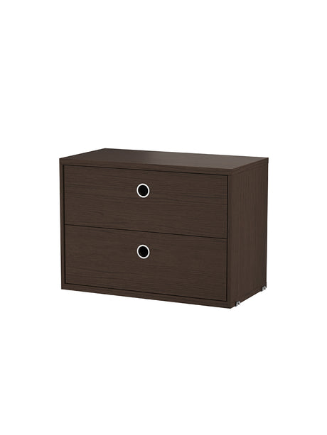 Modul m. To Skuffer, B58 fra String - Mørk eg - Jacobsen Plus