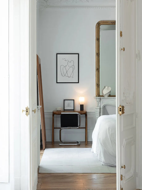 The Eight Over Eight Lamp Small, grey marble fra Louise Roe - Brass - Jacobsen Plus