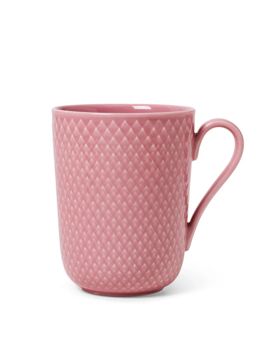 Rhombe krus m. hank, rosa fra Lyngby Porcelæn