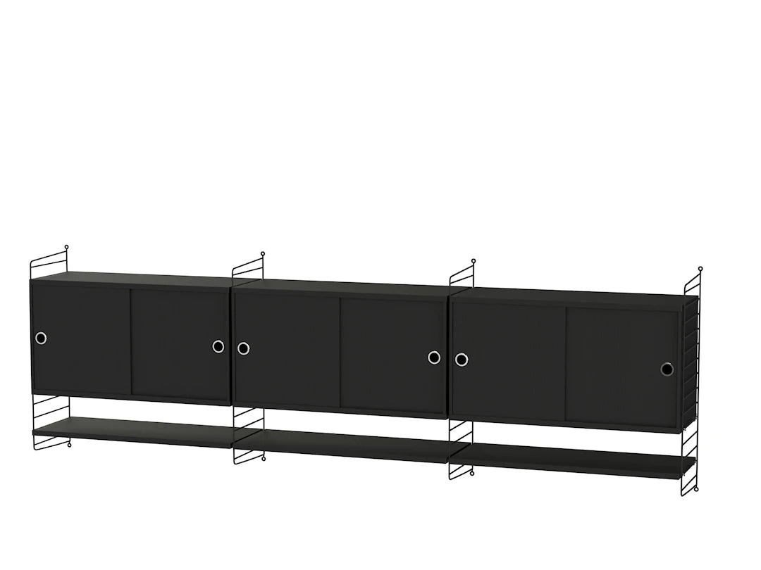 Reol, Living room E fra String - Sort - sort ask - Jacobsen Plus