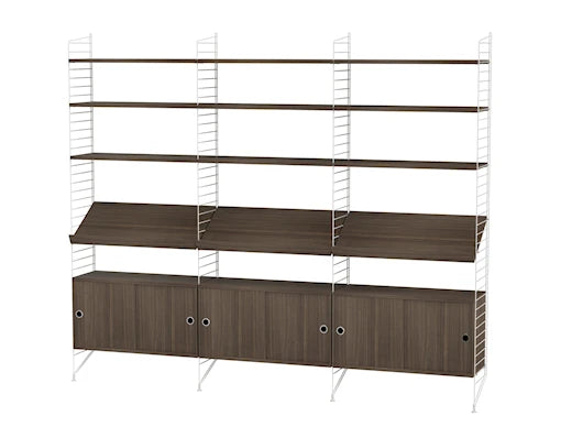 Reol, Living room G fra String - Hvid - valnød - Jacobsen Plus