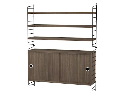 Reol, Living room I fra String - Sort - valnød - Jacobsen Plus