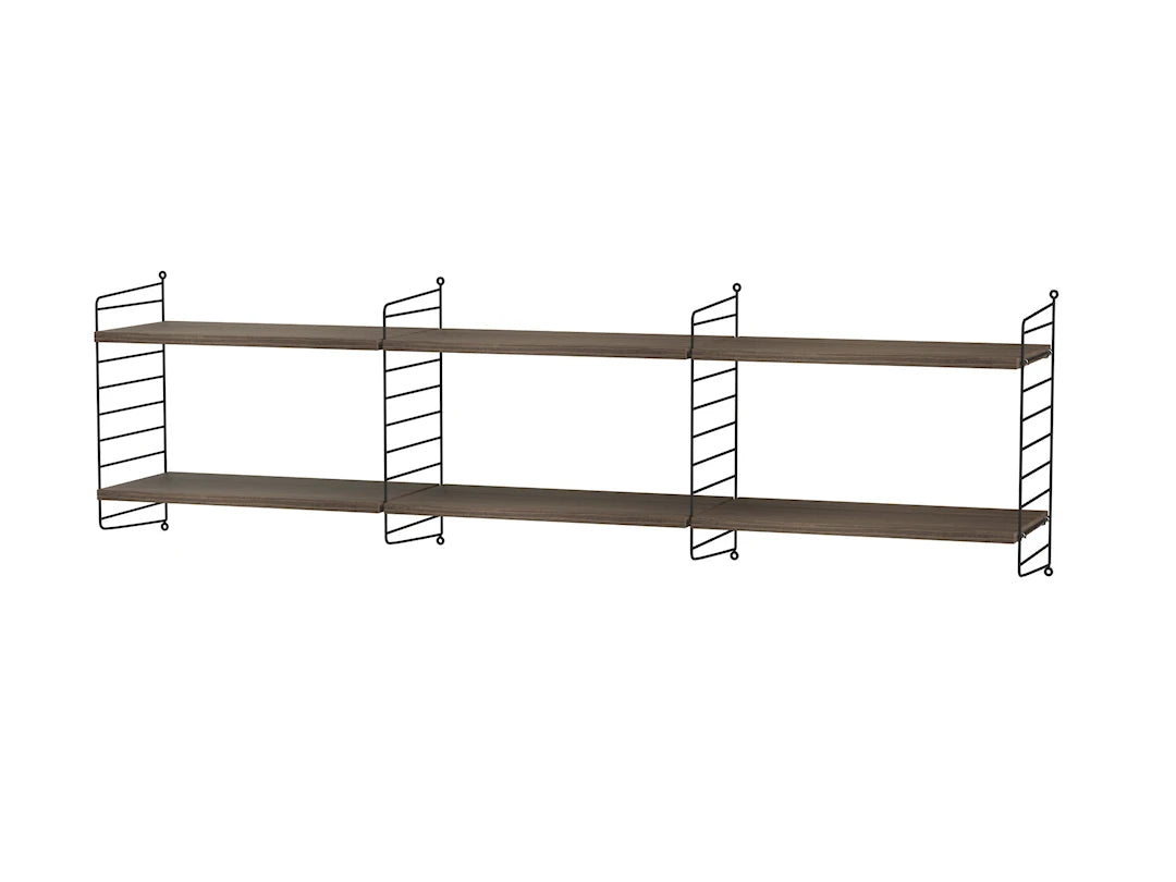 Reol, Living room O fra String - Sort - valnød - Jacobsen Plus