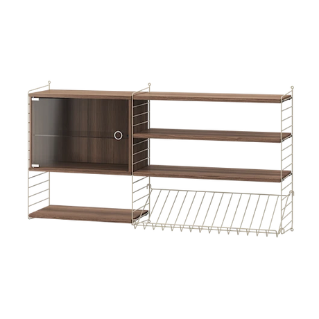 Reol, Living room S fra String - Beige - valnød - Jacobsen Plus