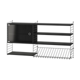 Reol, Living room S fra String - Sort - sort ask - Jacobsen Plus