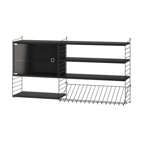 Reol, Living room S fra String - Sort - sort ask - Jacobsen Plus