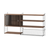 Reol, Living room S fra String - Sort - valnød - Jacobsen Plus