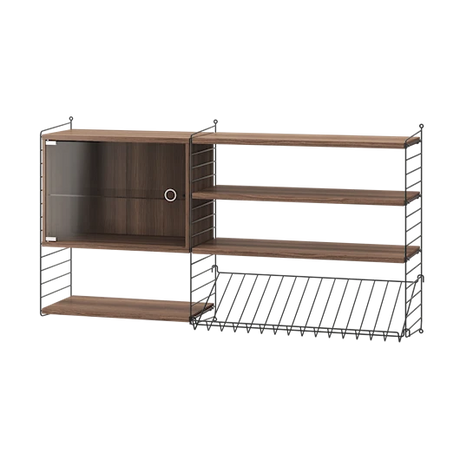 Reol, Living room S fra String - Sort - valnød - Jacobsen Plus