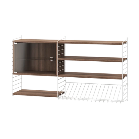 Reol, Living room S fra String - Hvid - valnød - Jacobsen Plus