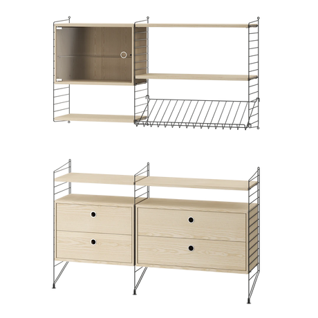 Reol, Living room T fra String - Sort - ask - Jacobsen Plus