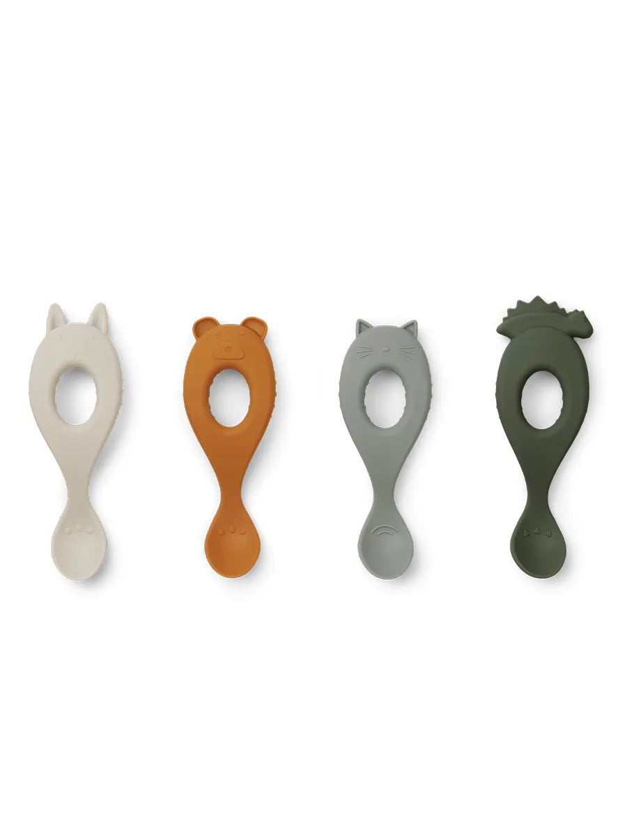 Liva silikone skeer 4-pak, hunter green mix fra Liewood