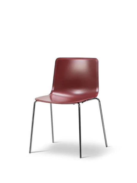 Pato Stol fra Fredericia Furniture - Dark red / Krom - Jacobsen Plus