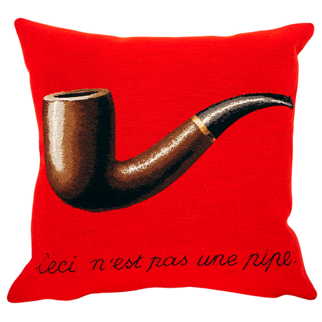 Magritte La trahison des images rouge pude fra Poulin Design - 1 - Jacobsen Plus