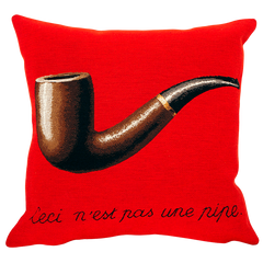 Magritte La trahison des images rouge pude fra Poulin Design