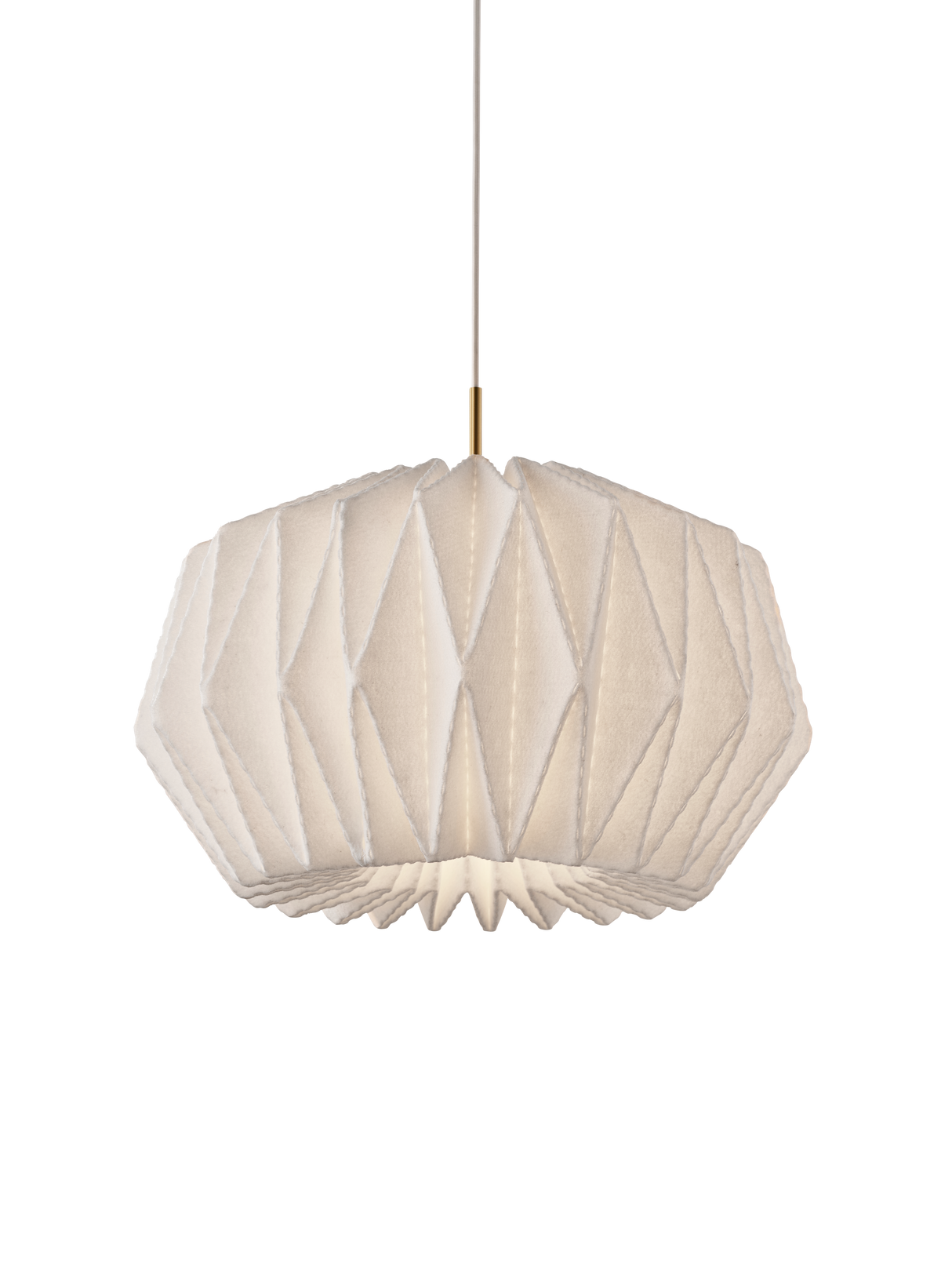 Softly Pleated I pendel M messing, hvid fra Le Klint - 1 - Jacobsen Plus