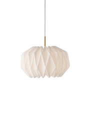 Softly Pleated I pendel S messing, hvid fra Le klint