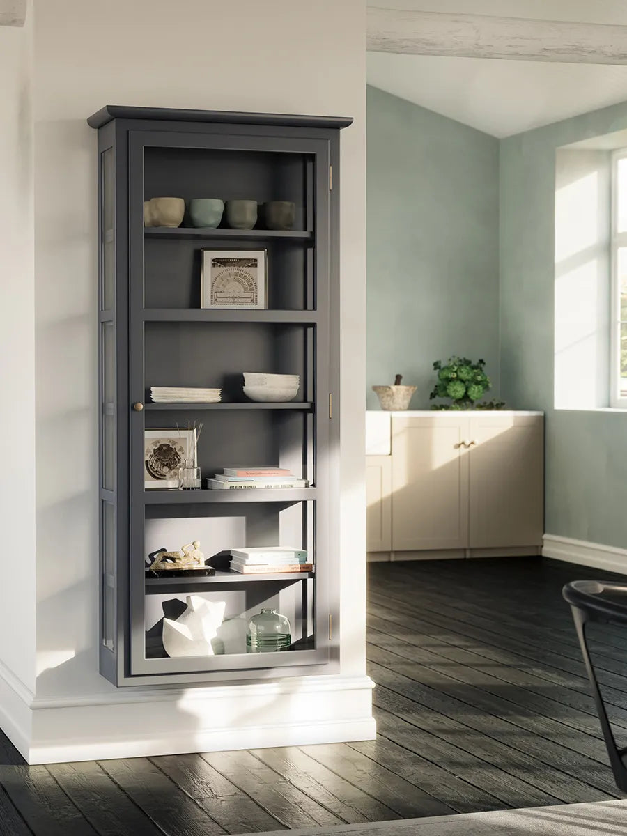 Væghængt Vitrineskab N4, antracit fra Lindebjerg Design