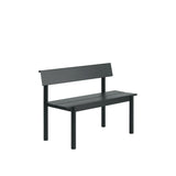 Linear Steel havebænk med ryglæn 110 cm fra Muuto - Sort - Jacobsen Plus