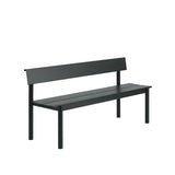 Linear Steel havebænk med ryglæn 170 cm fra Muuto - Sort - Jacobsen Plus