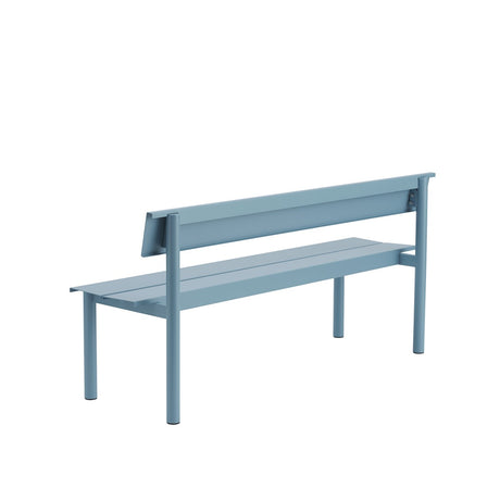 Linear Steel havebænk med ryglæn 170 cm fra Muuto - Sort - Jacobsen Plus