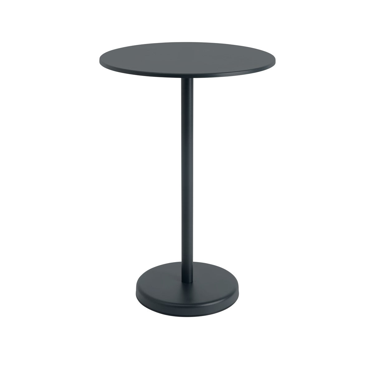 Linear Steel cafébord Ø70 cm, H105 cm fra Muuto - Sort - Jacobsen Plus