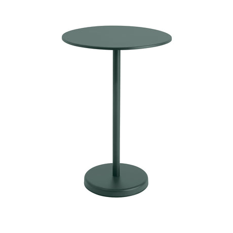 Linear Steel cafébord Ø70 cm, H105 cm fra Muuto - Mørkgrøn - Jacobsen Plus