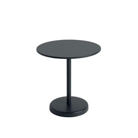 Linear Steel cafébord Ø70 cm, H73 cm fra Muuto - Sort - Jacobsen Plus