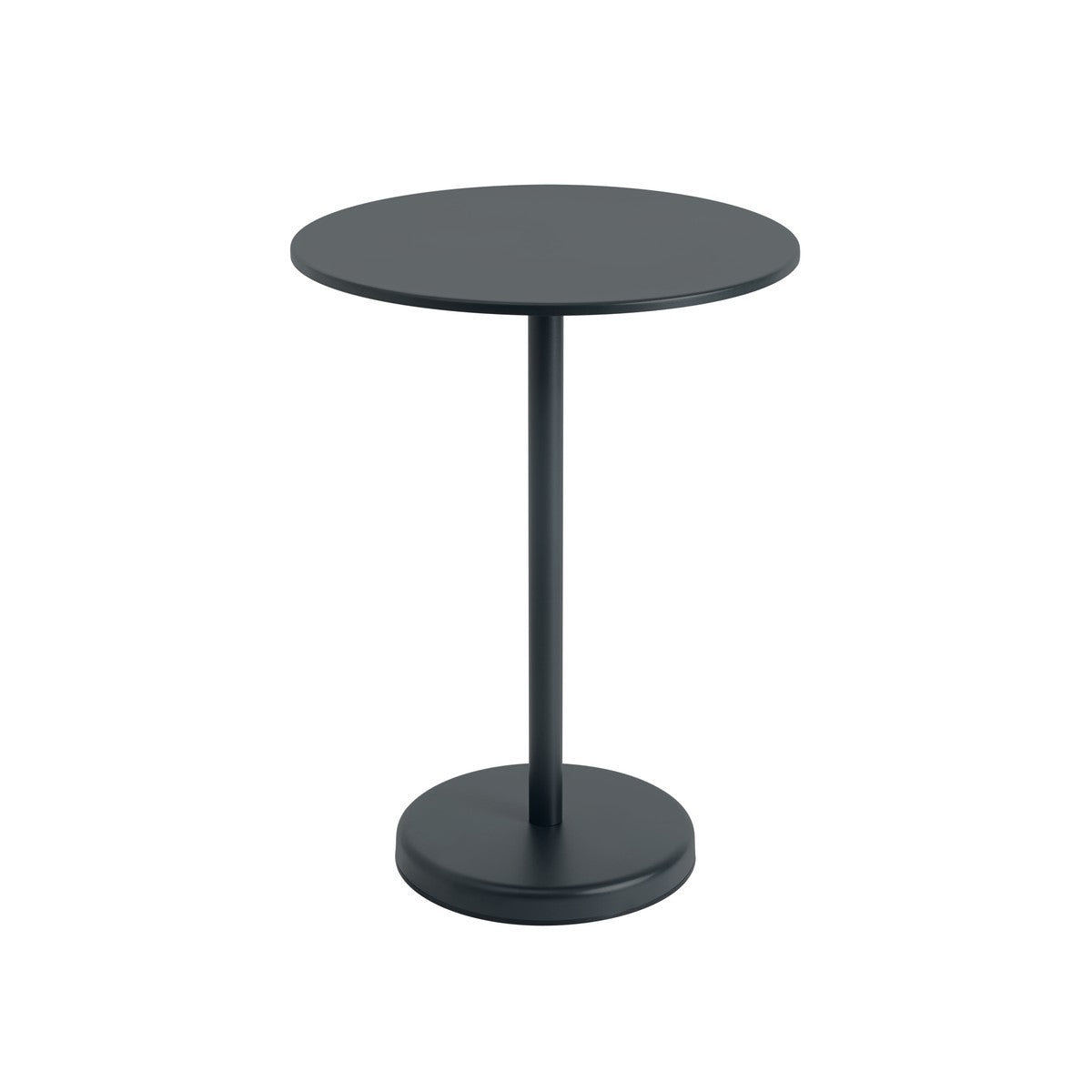 Linear Steel cafébord Ø70 cm, H95 cm fra Muuto - Sort - Jacobsen Plus