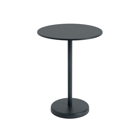 Linear Steel cafébord Ø70 cm, H95 cm fra Muuto - Sort - Jacobsen Plus