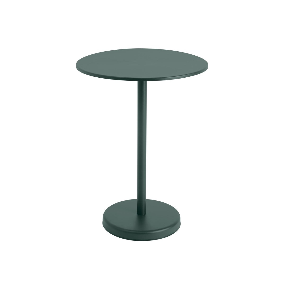 Linear Steel cafébord Ø70 cm, H95 cm fra Muuto - Mørkgrøn - Jacobsen Plus