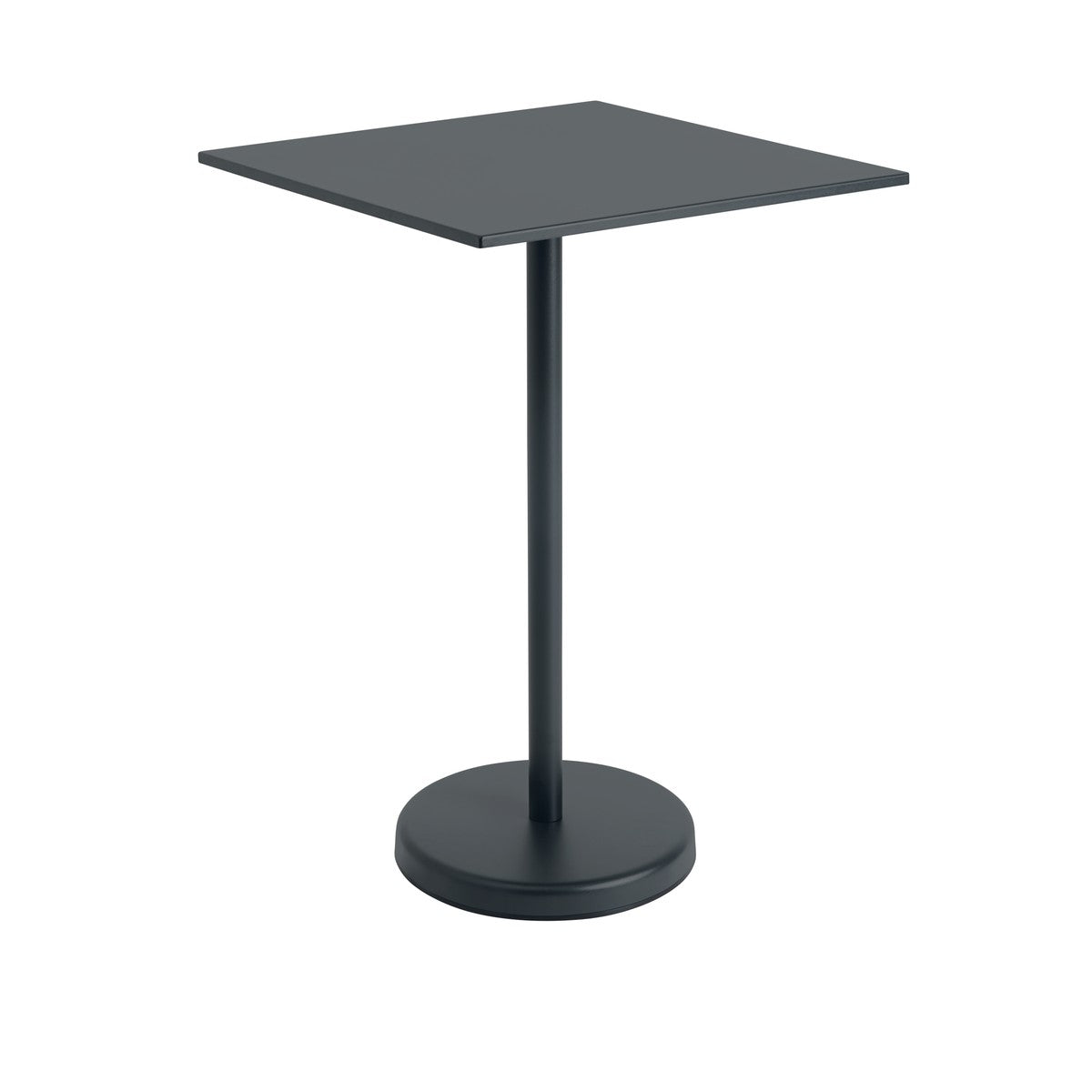 Linear Steel cafébord 70x70cm, H105 cm fra Muuto - Sort - Jacobsen Plus