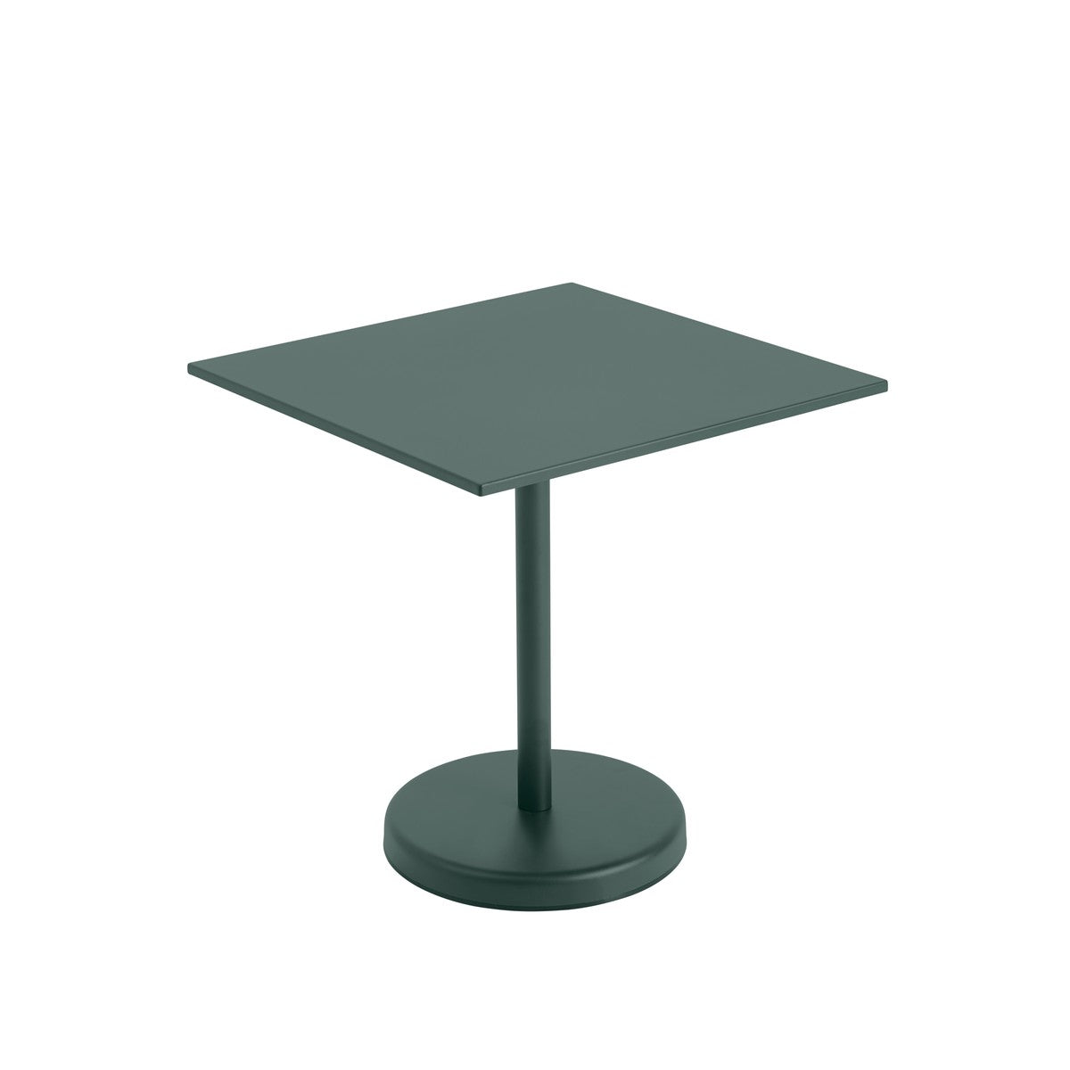 Linear Steel cafébord 70x70cm, H73 cm fra Muuto - Mørkgrøn - Jacobsen Plus